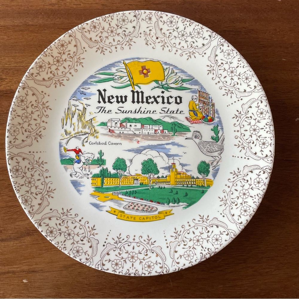Vintage New Mexico State Collectible Souvenir Commemorative Plate 9 Inch